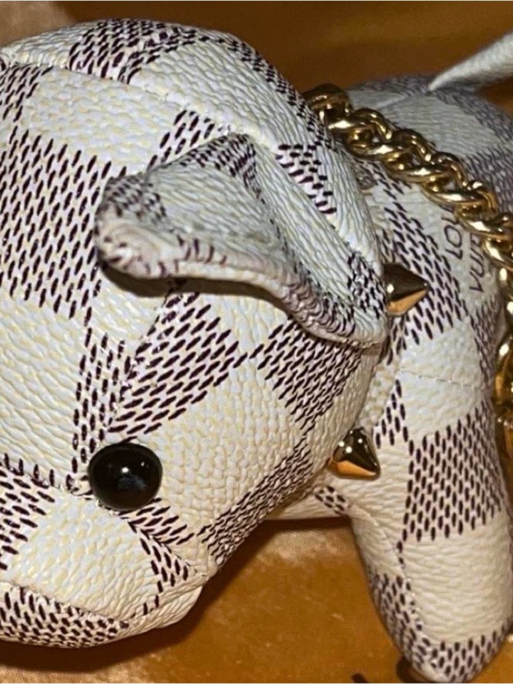 🐾 RARE Designer LV Damier Azur Bulldog Bag Charm/Keychain 🐾NWOT